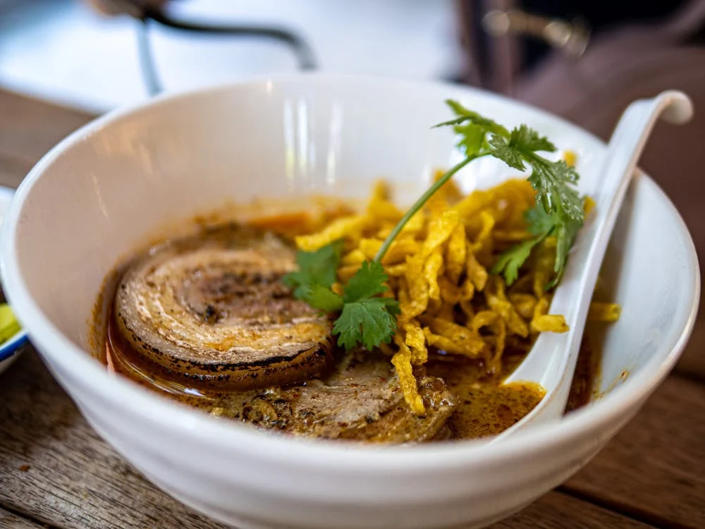 Northern Thai Khao Soi curry noodle soup - local foods to try in Thailand