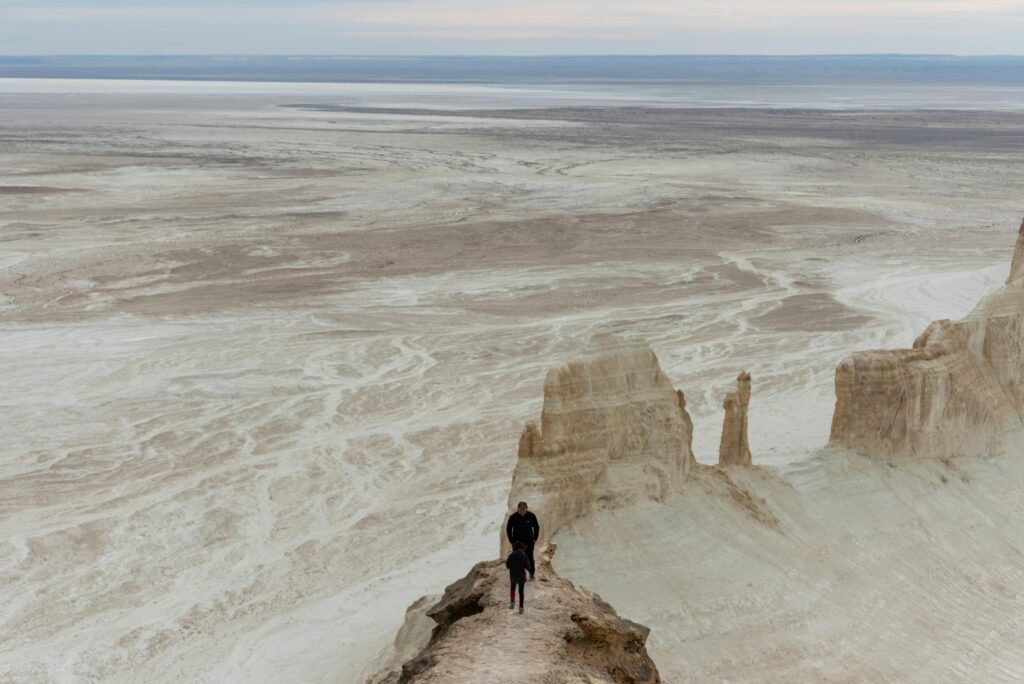 The alien-like Bozzhyra landscape in Mangystau, one of the most unique best places to visit in Kazakhstan