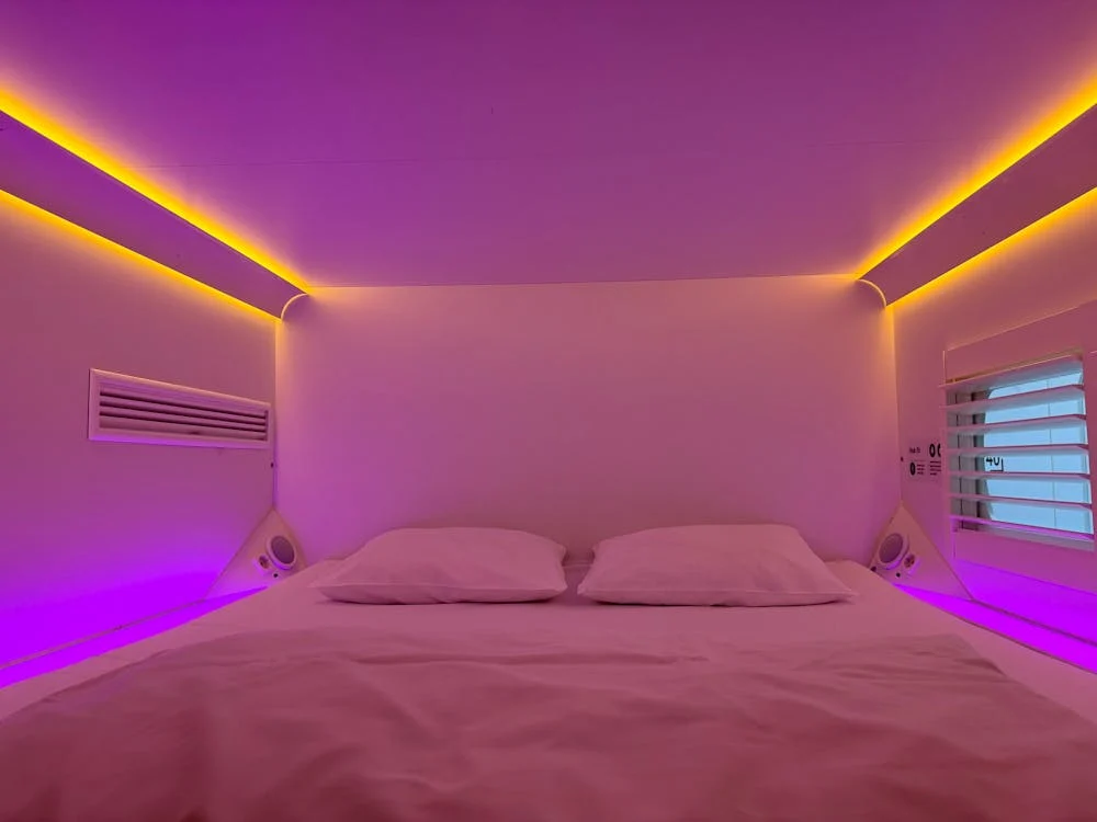 Modern capsule hotel in Tokyo, offering budget-friendly accommodation options in the best places to stay in Tokyo