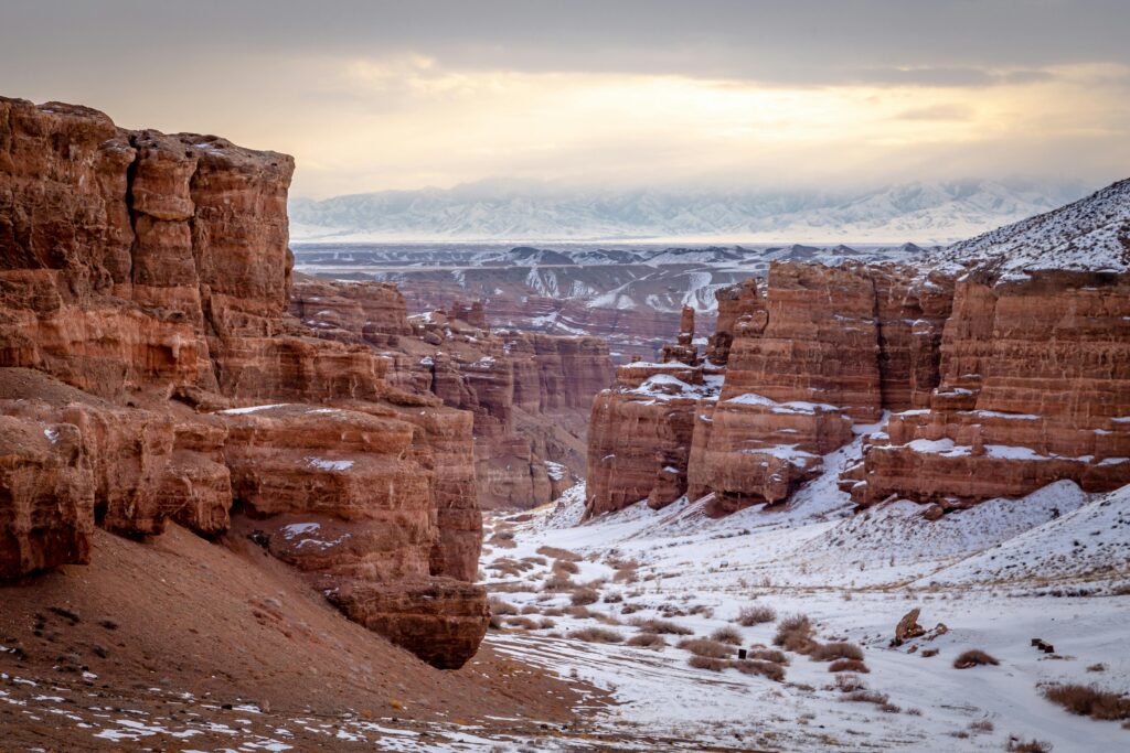 The dramatic landscape of Charyn Canyon, one of the best places to visit in Kazakhstan for nature lovers