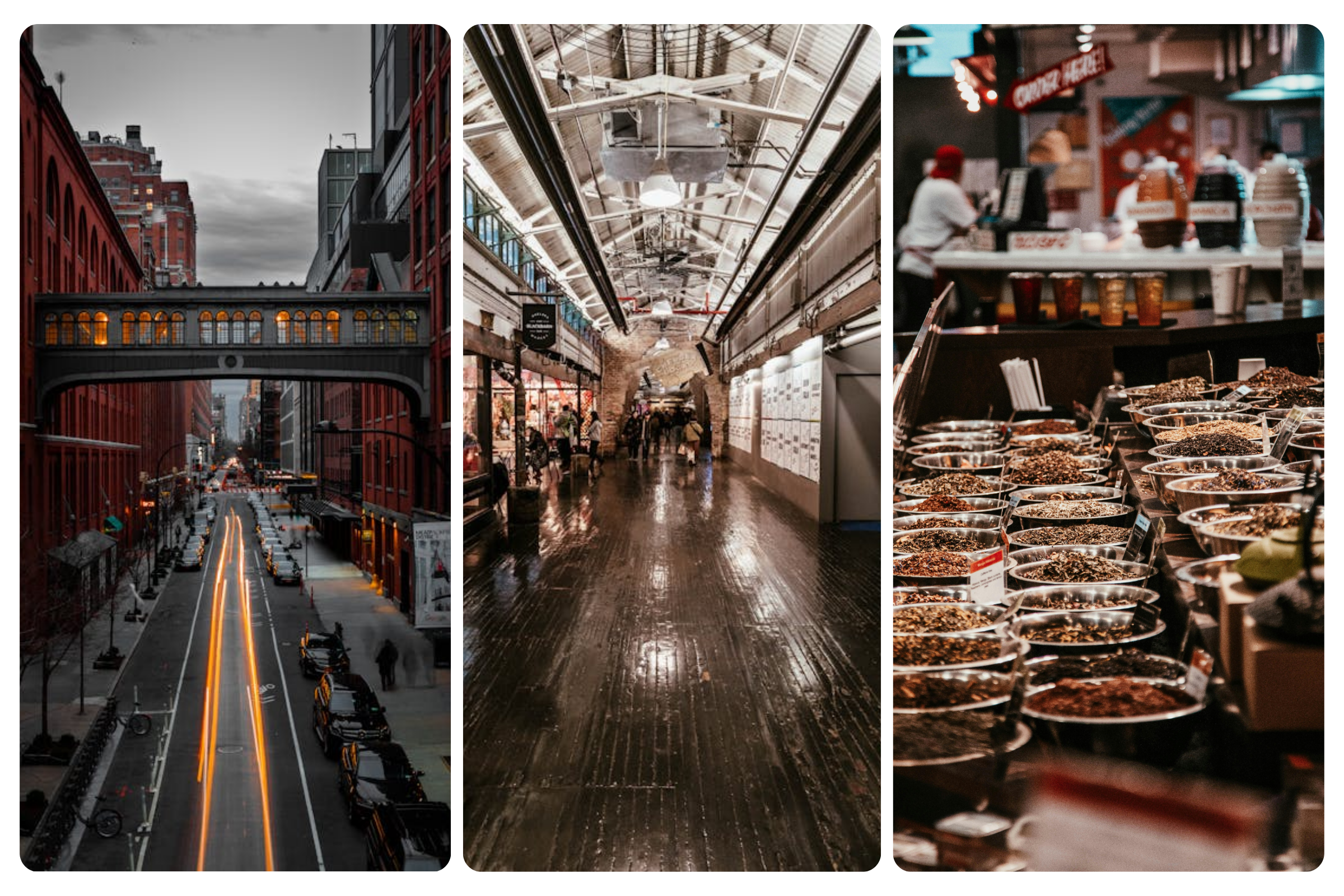 Chelsea Market food hall in NYC with affordable dining options