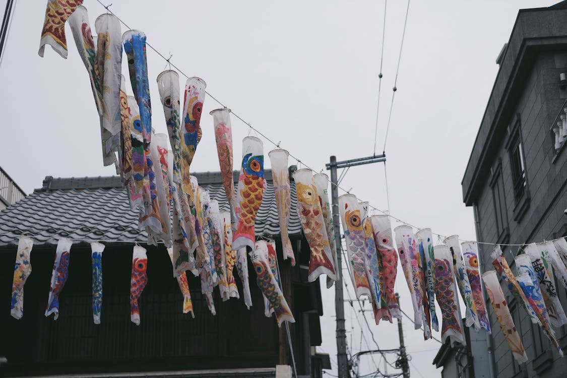 Koinobori carp streamers during May festivals in Japan