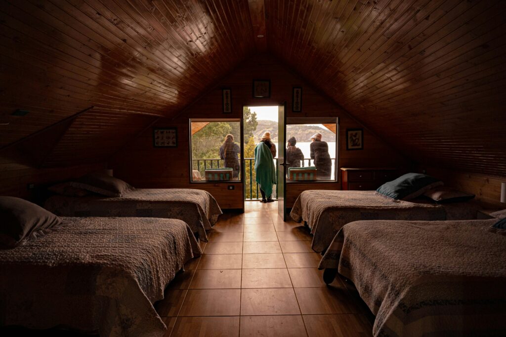 Cozy hostel common area where solo travelers connect during first solo trip to South America