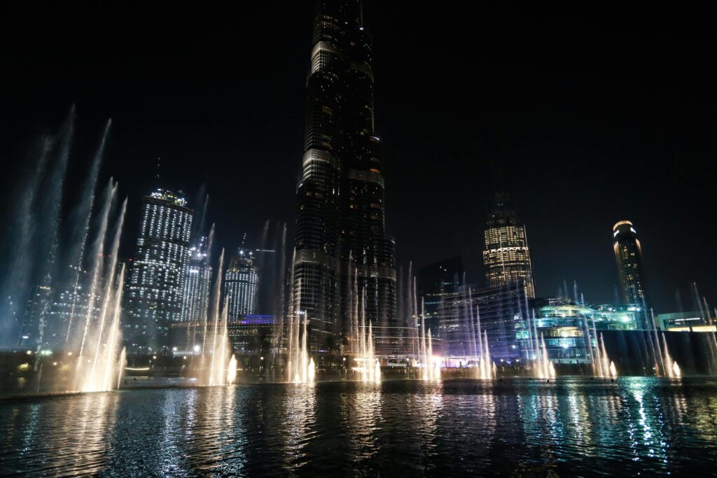Dubai skyline with Burj Khalifa, one of the best places to visit in Dubai for iconic views