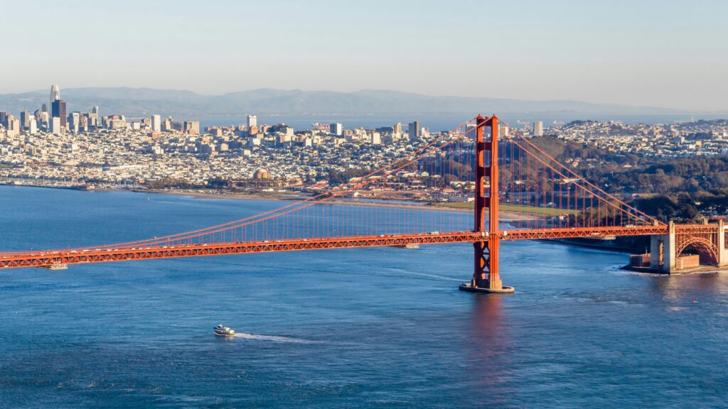 Iconic Golden Gate Bridge, highlighting California as one of the best places to visit in May