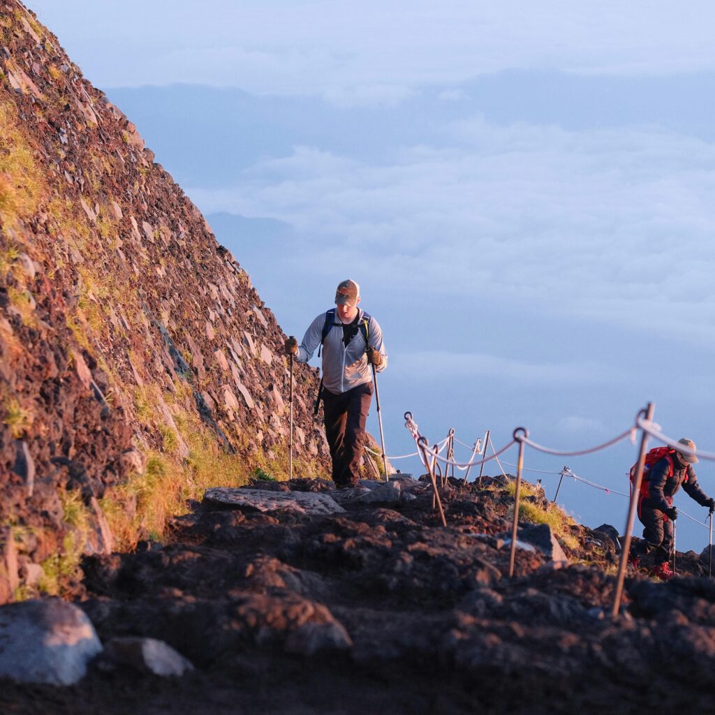 Hiking near Mount Fuji during the best time to visit Japan for outdoor adventures