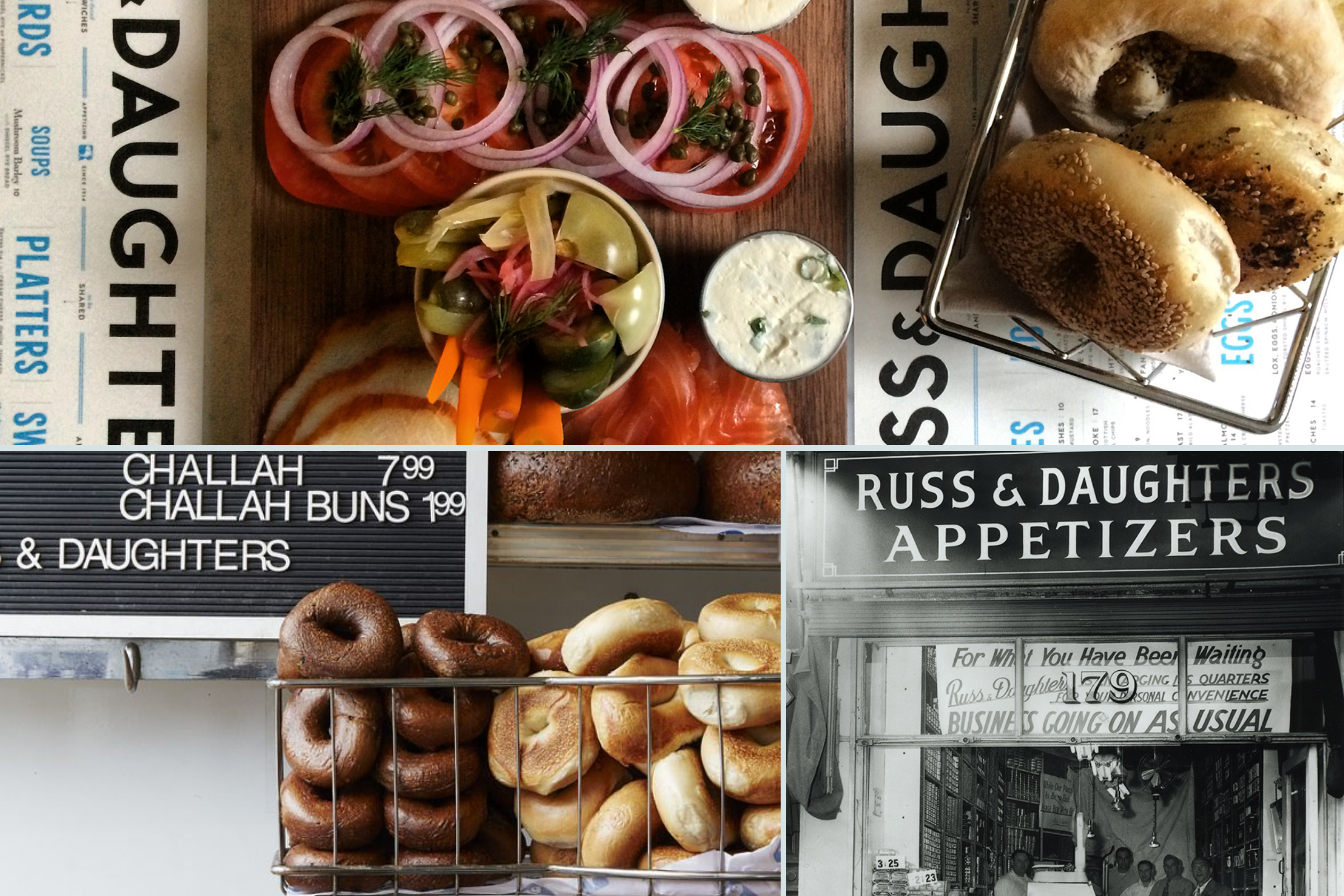 Historic Russ & Daughters bagel shop, iconic cheap eats in NYC since 1914
