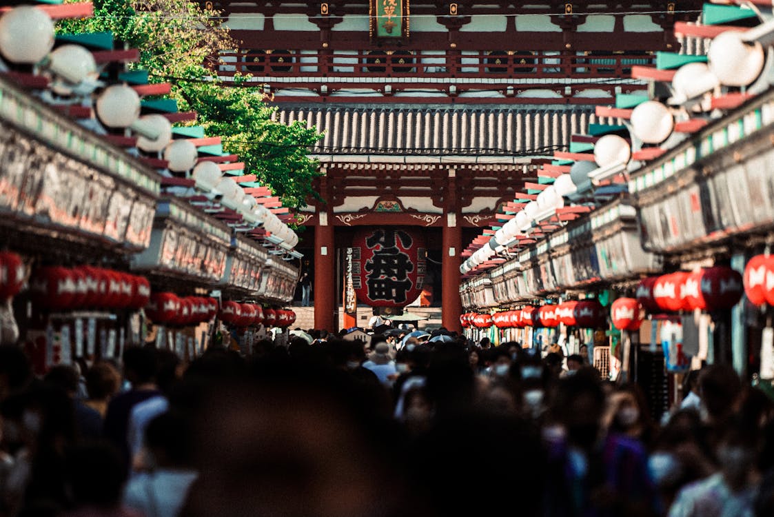 Traditional Hatsumode shrine visit during January festivals in Japan