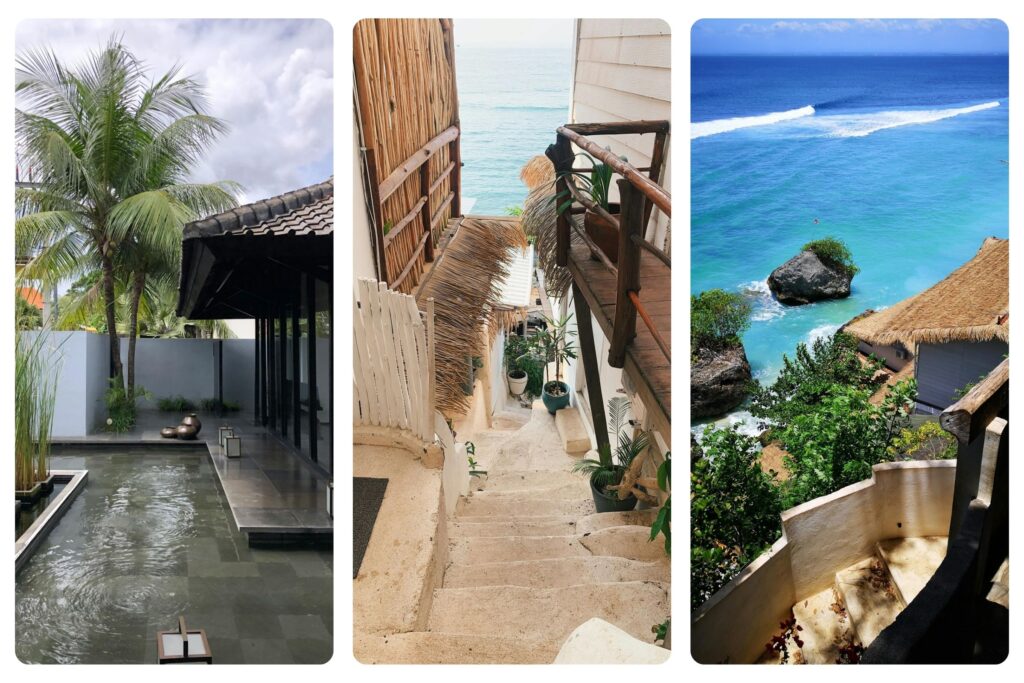 Luxury private pool villa in Bali at sunset, showcasing the best places to stay in Bali for couples