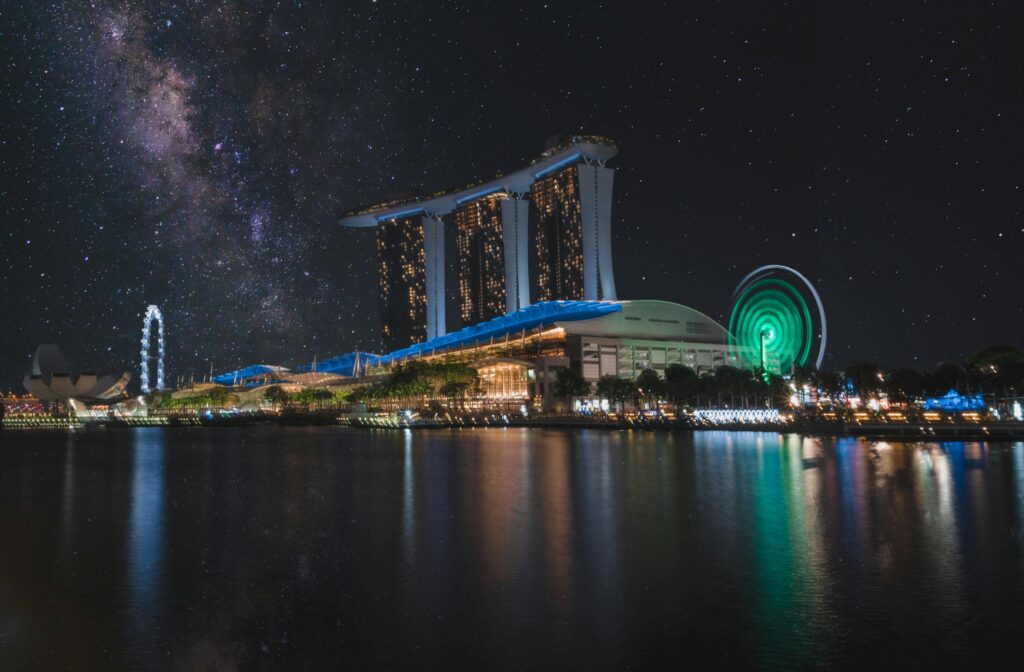 Marina Bay Sands illuminated at night, one of the best places to visit in Singapore for iconic views