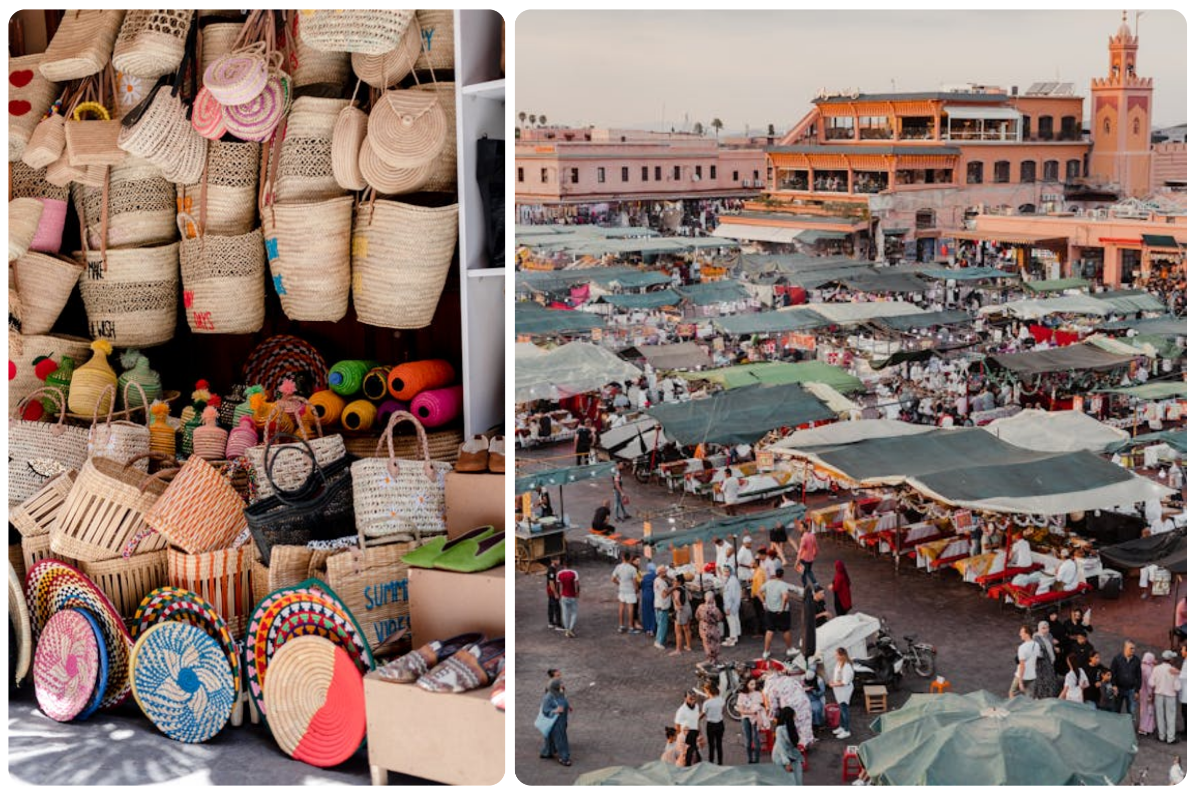 Colorful market in Marrakech, Morocco - one of the best destinations to visit in December for cultural experiences
