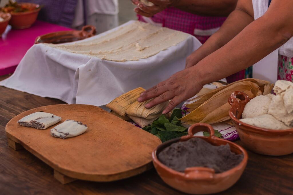 Variety of authentic Mexican tamales - traditional Mexican dishes