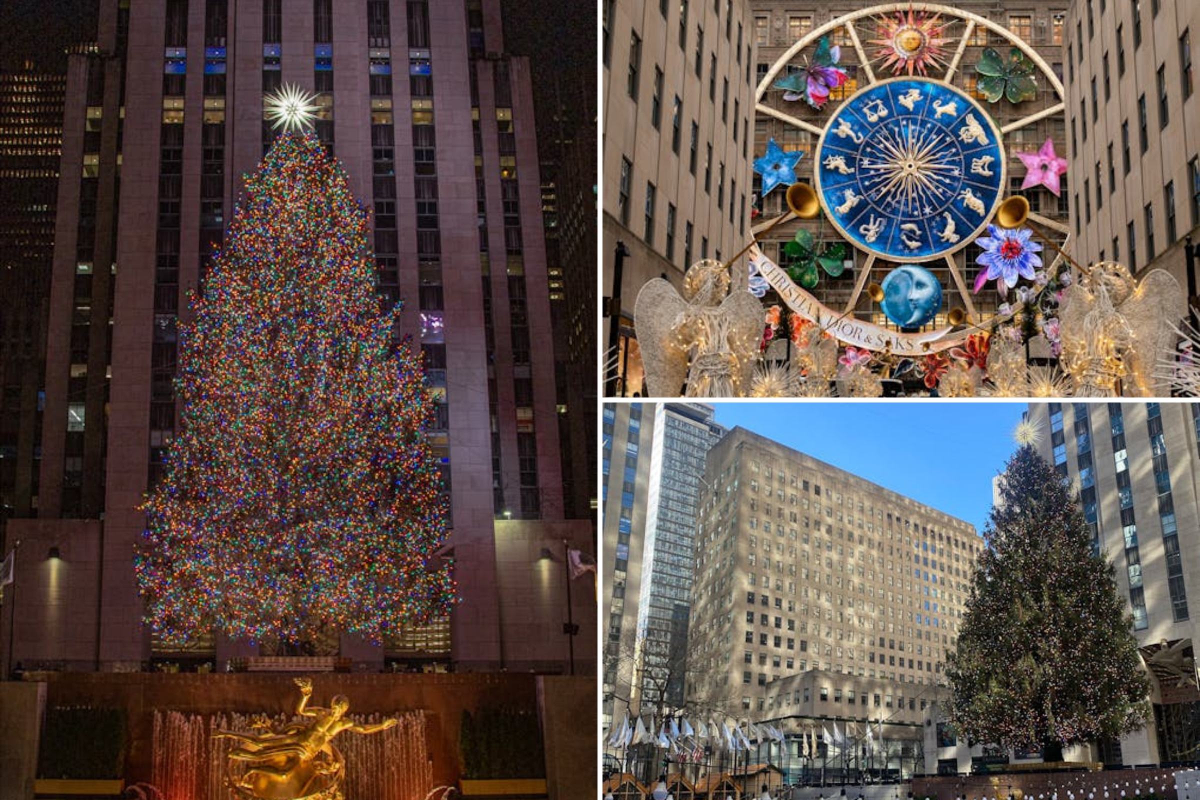 Rockefeller Center Christmas tree in New York - one of the best destinations to visit in December for urban holiday experiences