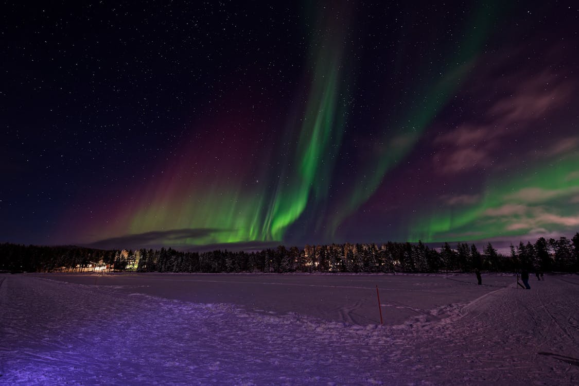 Northern Lights display in Finland - one of the best destinations to visit in December for aurora viewing