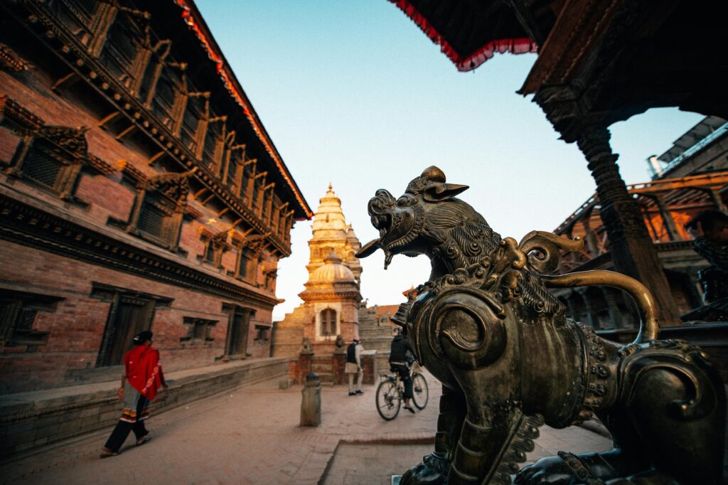 wood carvings, metal statues, and historic temples in the city known for its rich arts and crafts heritage