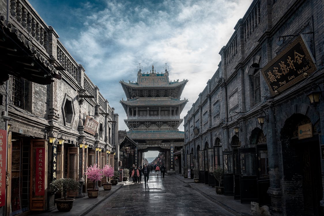 Preserved ancient walled city in China with traditional architecture, historic stone walls, and scenic cultural surroundings