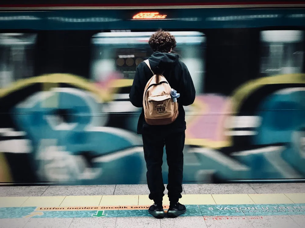 Budget solo traveler using public transportation during first solo trip to Europe
