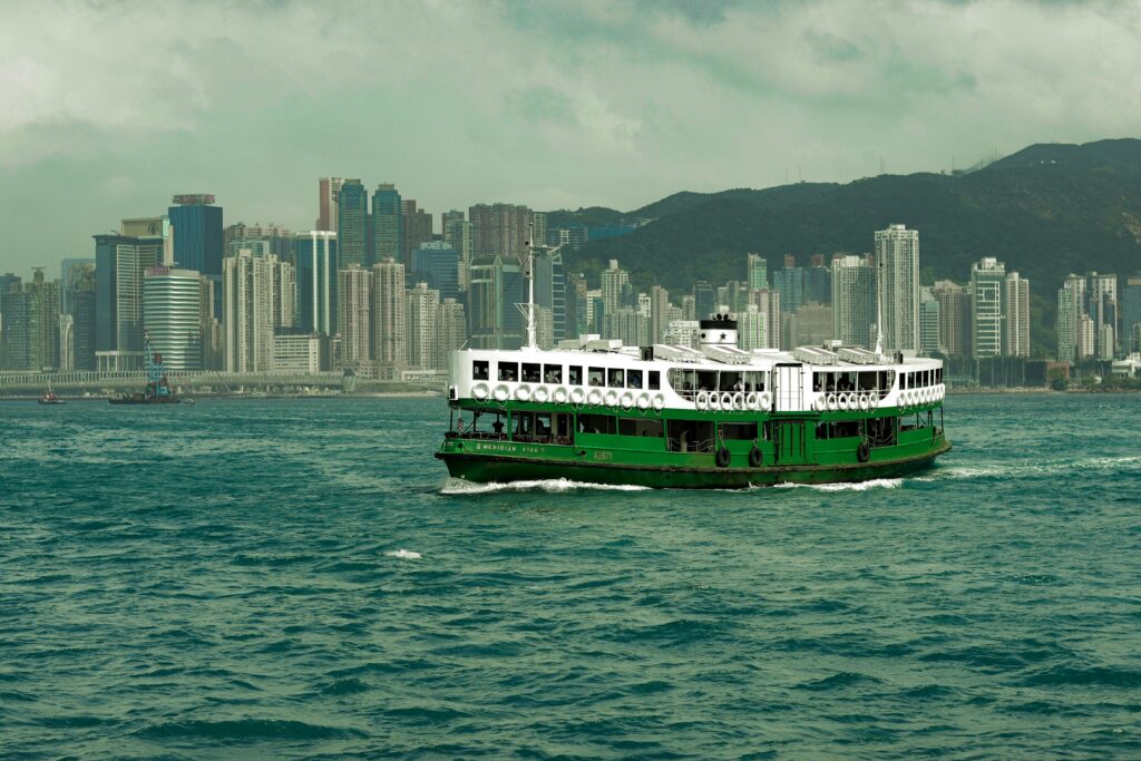 The historic Star Ferry crossing Victoria Harbour, connecting the best places to visit in Hong Kong