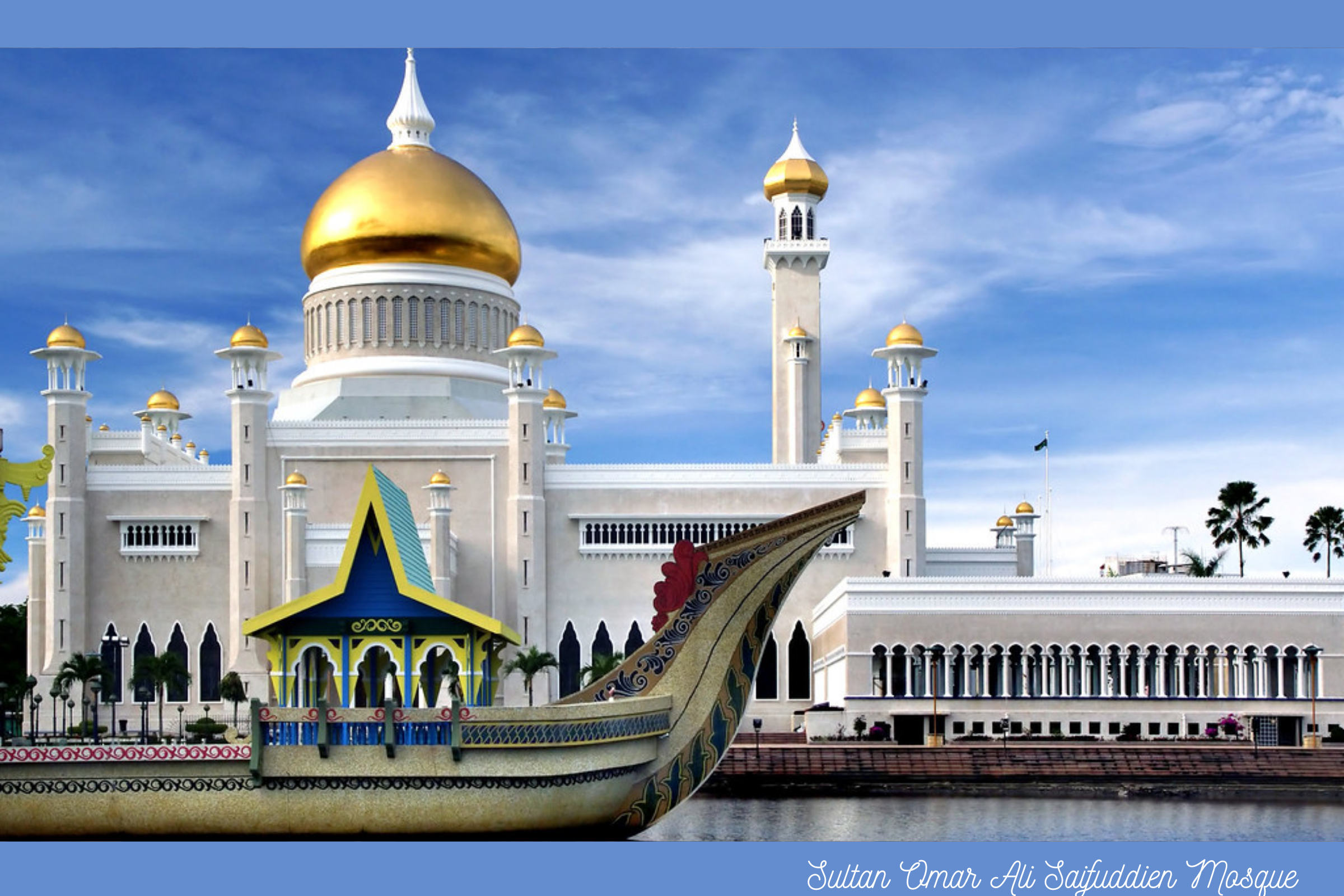 Nhà thờ Hồi giáo Sultan Omar Ali Saifuddien – địa điểm du lịch mang tính biểu tượng của Brunei ở Bandar Seri Begawan
