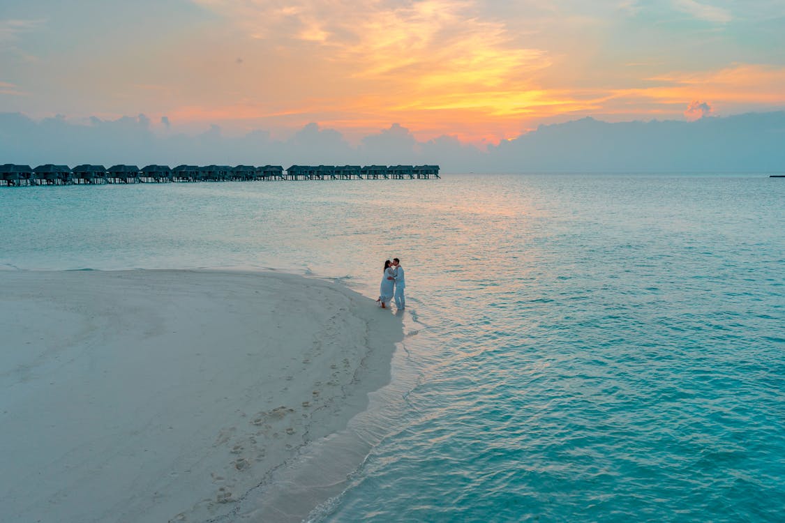 Perfect sunset during the best time to visit the Maldives