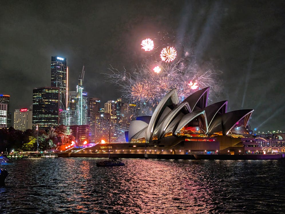 New Year's Eve fireworks over Sydney Harbor - one of the best destinations to visit in December in the Southern Hemisphere