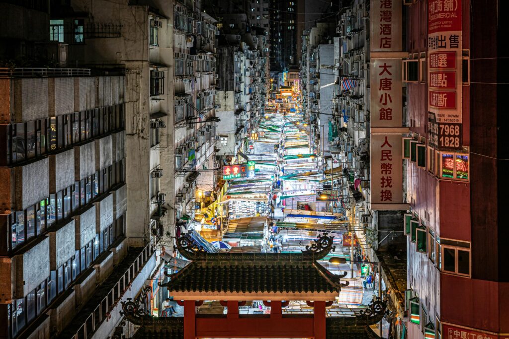 Vibrant Temple Street Night Market, one of the best places to visit in Hong Kong for local culture