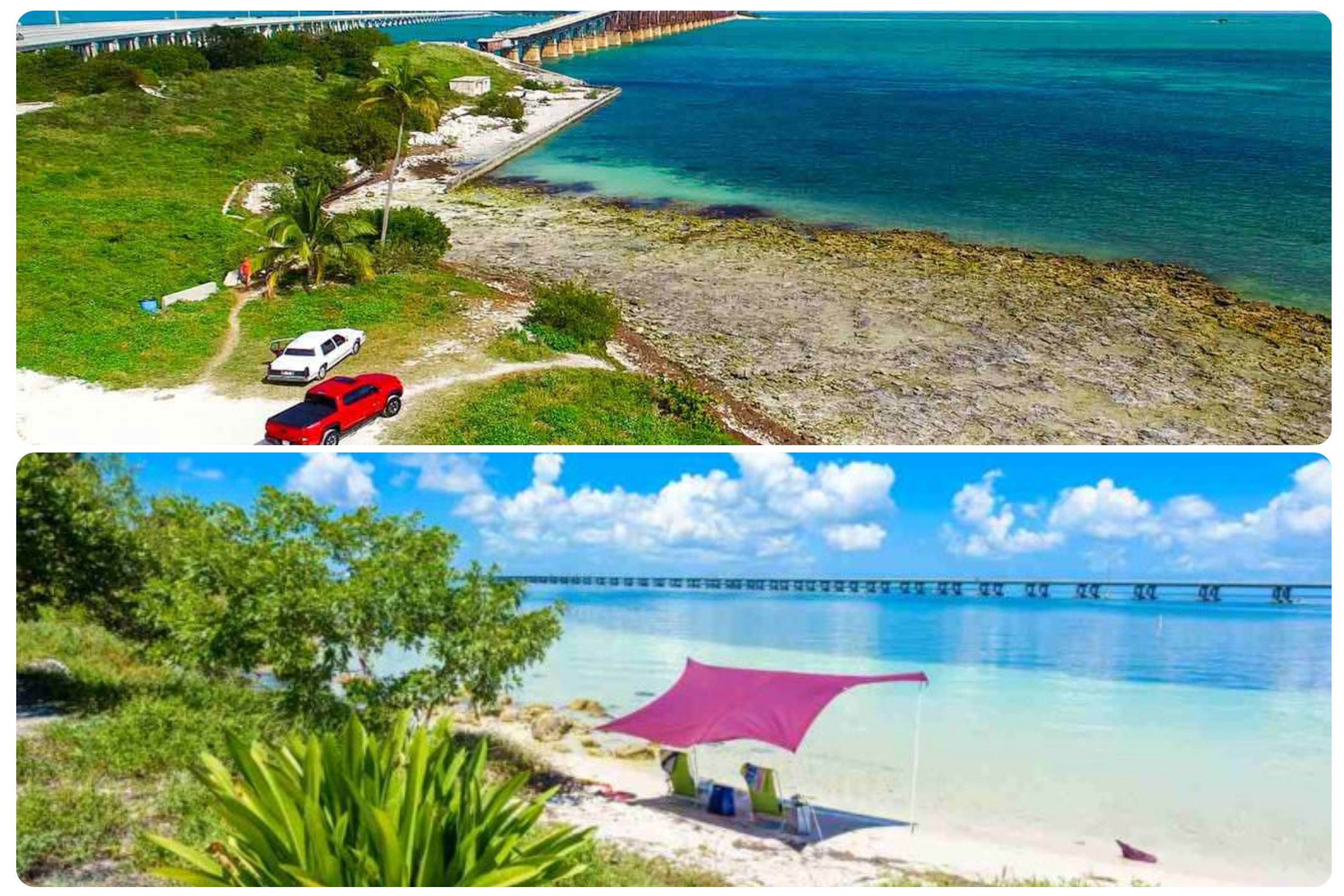 Beach camping at Bahia Honda, showcasing top coastal camping locations globally