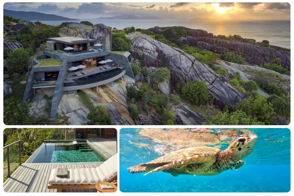 Six Senses Zil Pasyon, offering luxury and eco-friendly practices in the Seychelles.