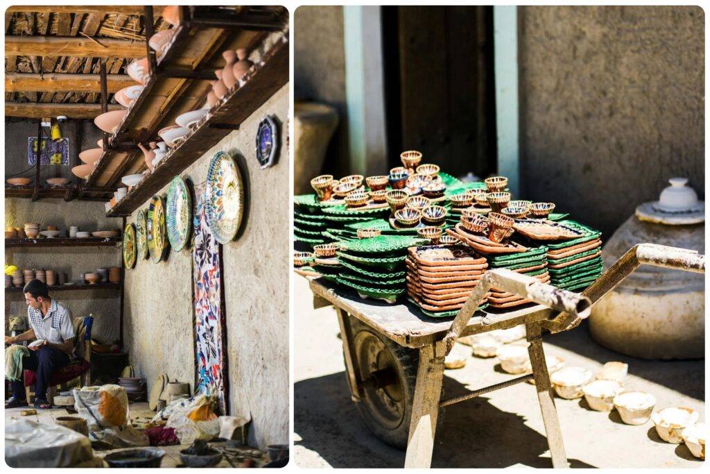 Traditional Uzbek ceramics workshop - cultural experience highlighted in Uzbekistan travel guide