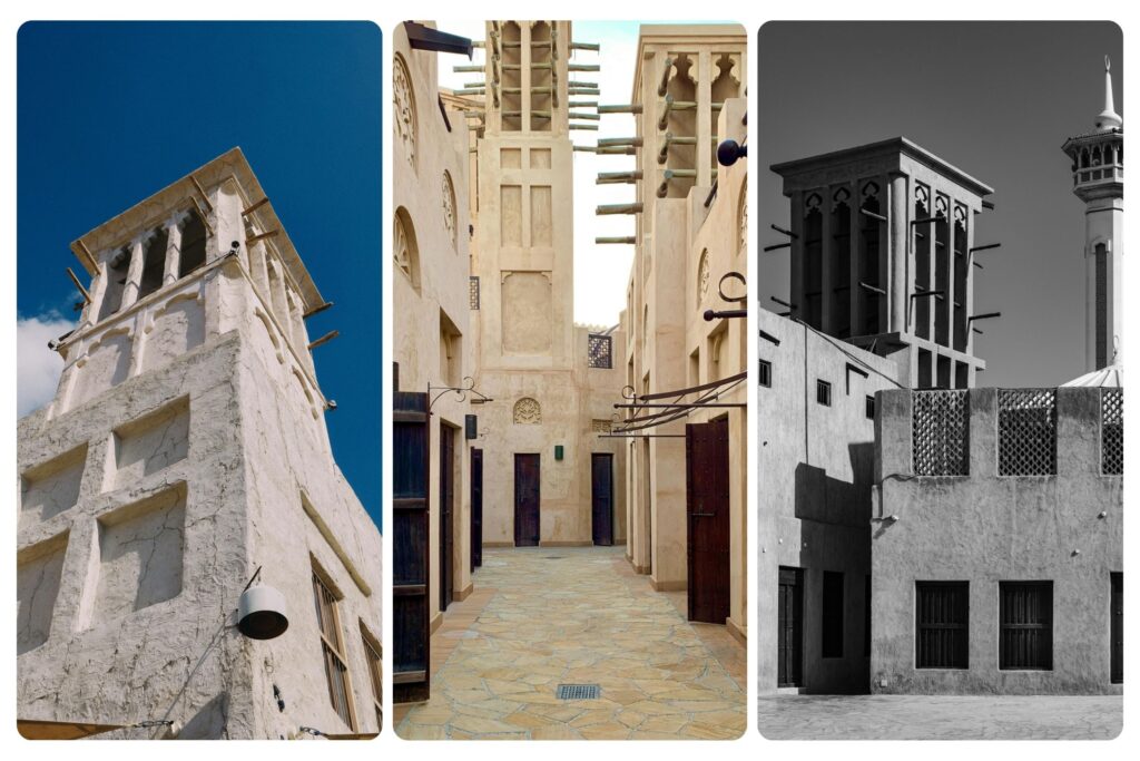 Al Fahidi Historical Neighbourhood with traditional wind towers, one of the best places to visit in Dubai for cultural experiences