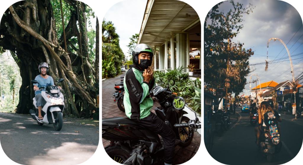 Bali public transportation services with buses, ride-sharing apps, and local taxis.
