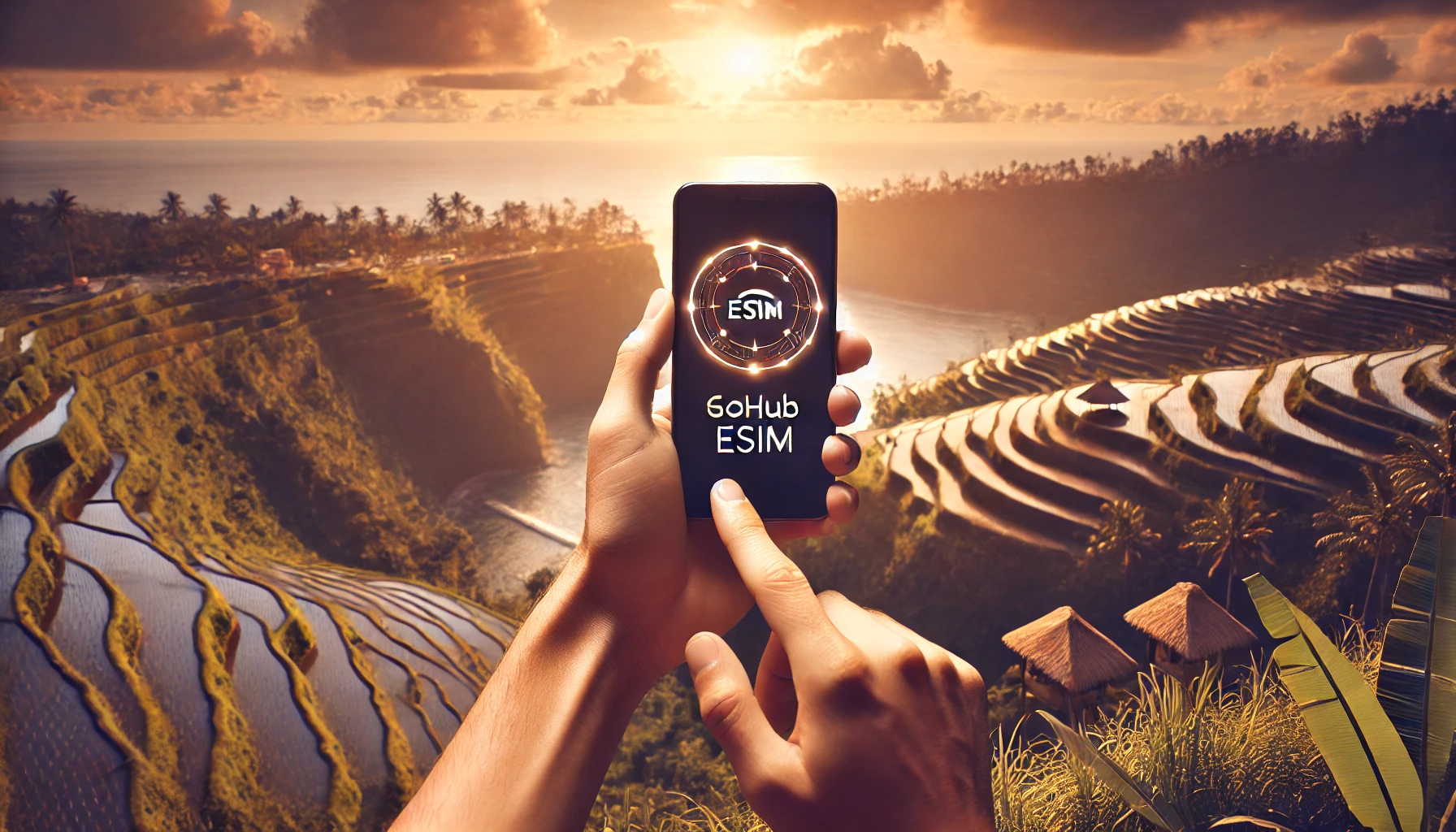 Traveler staying connected with Gohub eSIM while exploring Bali during the best time to visit