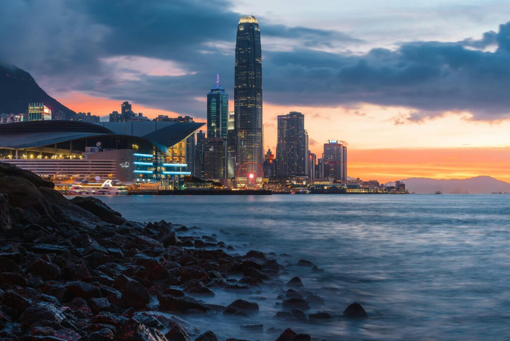 Victoria Harbour illuminated during festivals, one of the best places to visit in Hong Kong during winter