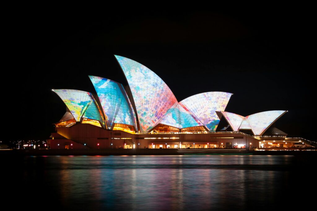 Vivid Sydney festival during autumn, a highlight when planning the best time to visit Australia's largest city