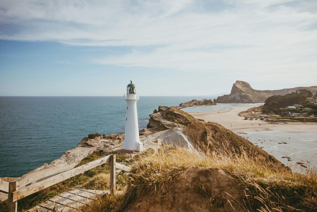 Stunning view of Castlepoint Lighthouse in New Zealand