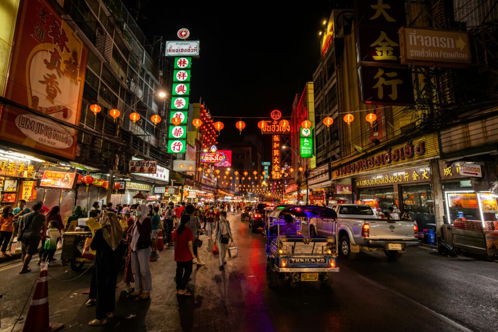What to do in Bangkok beyond the temples - Yaowarat Road in Chinatown with bustling street food scene