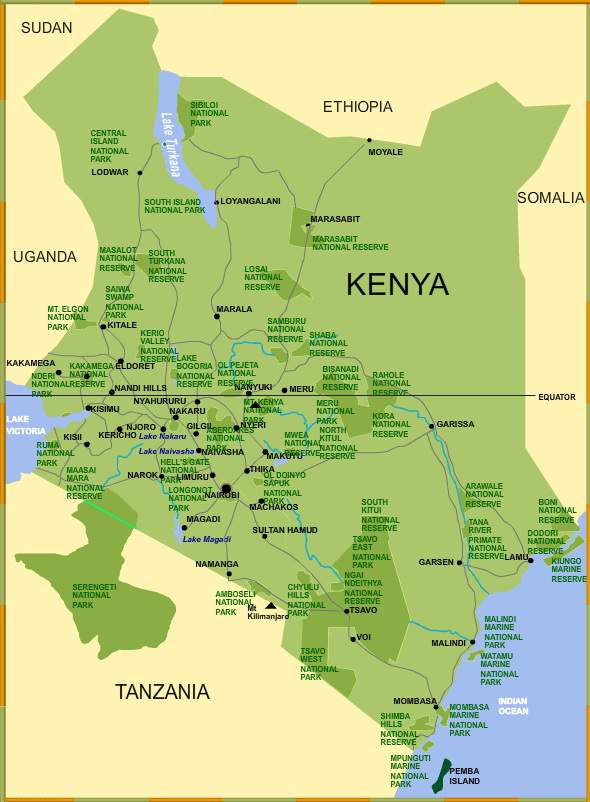 kenyasafari map