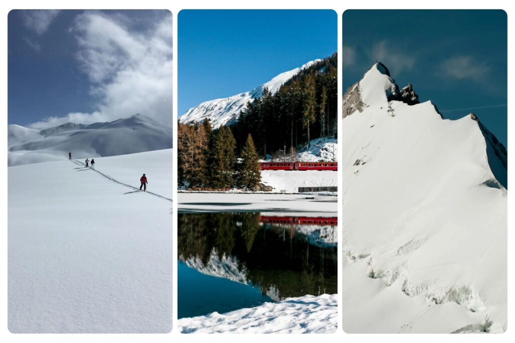 Perfect powder conditions during the best time to ski in Switzerland with stunning Alpine views