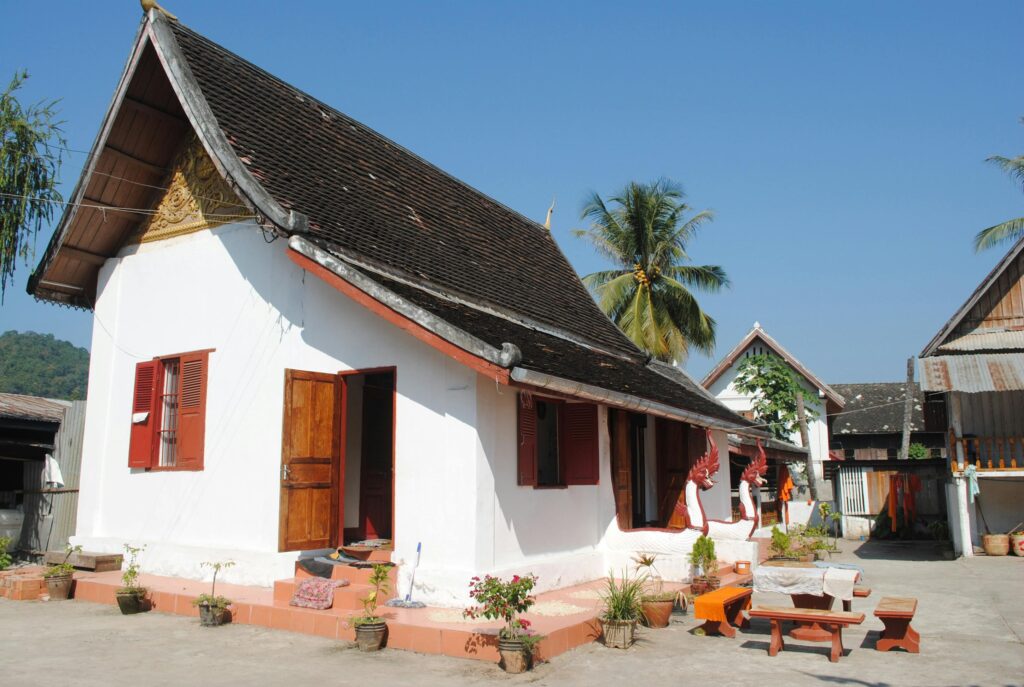 a traditional house in Laos