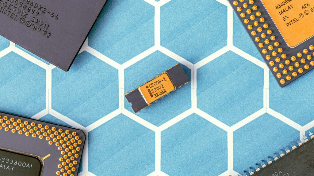 Illustration of an eSIM chip embedded in a smartphone