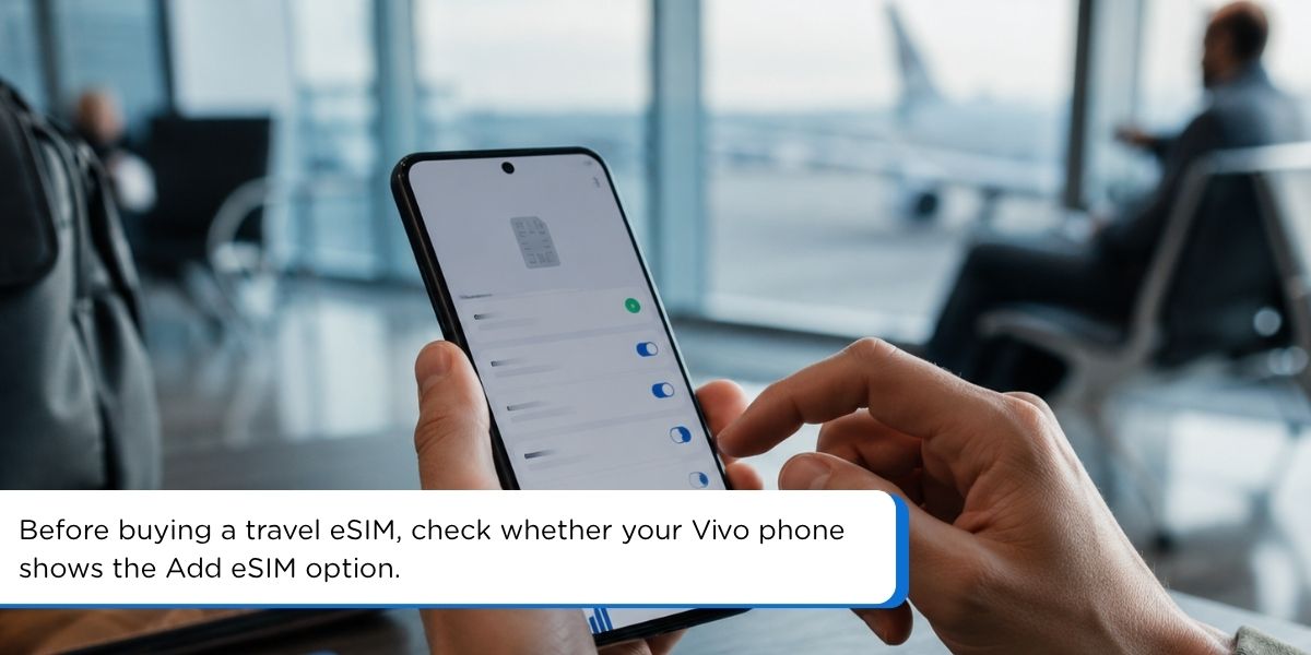 Checking eSIM compatibility in Vivo SIM card and mobile network settings