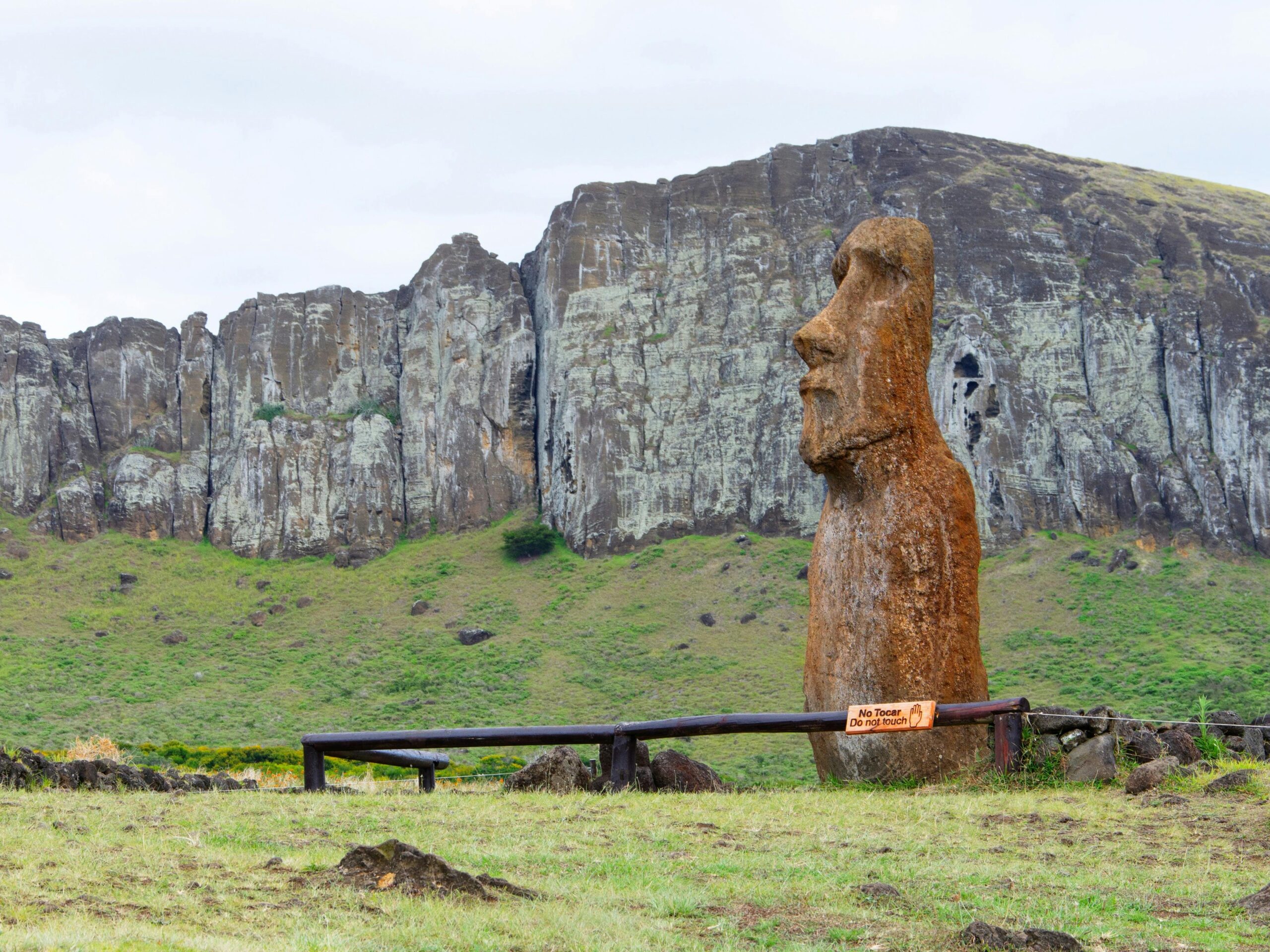 Ancient moai statues at Rano Raraku quarry, a must-see stop when you visit Easter Island.