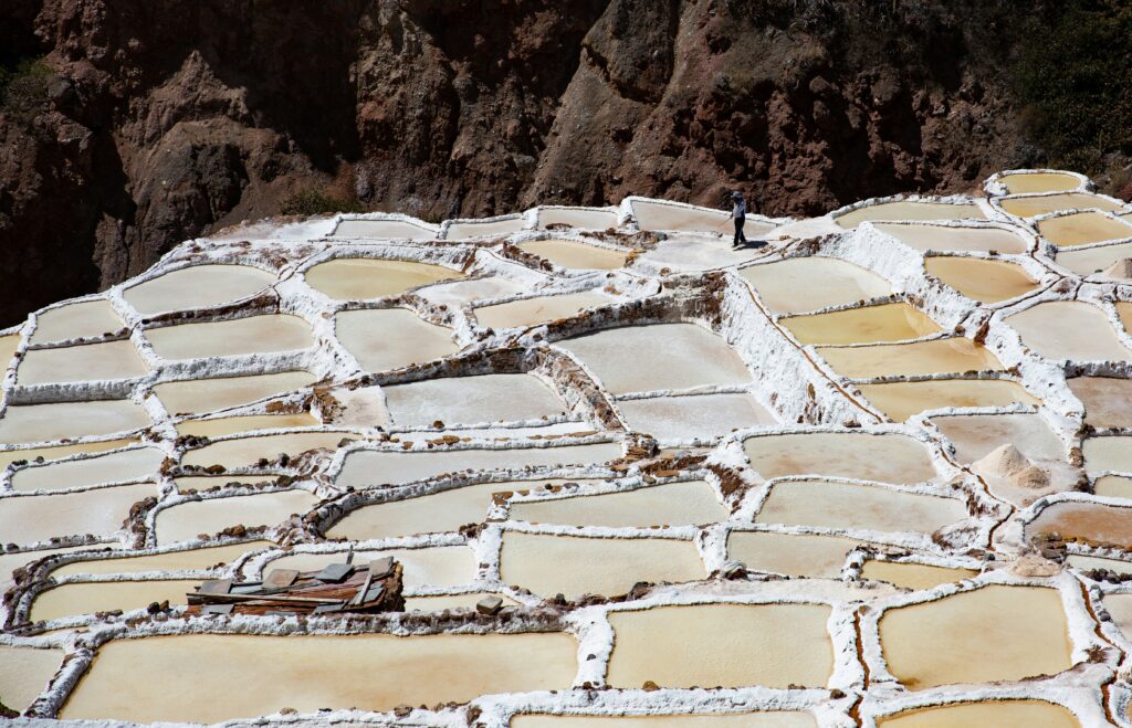 Salt ponds at Maras in the Sacred Valley Peru