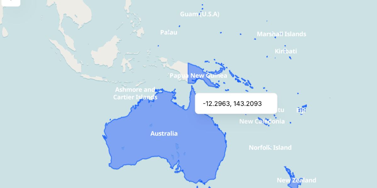 Map of Oceania Island