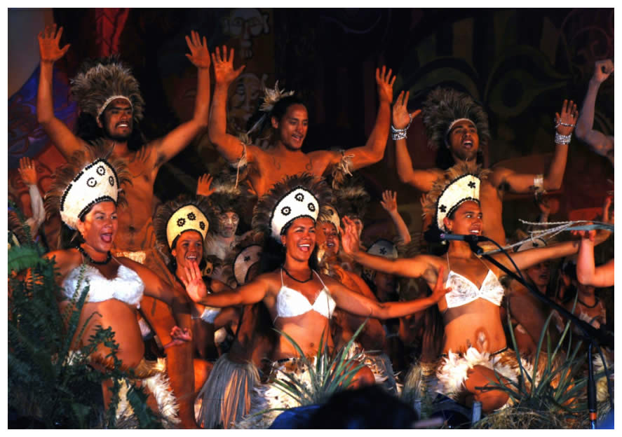 Dancers performing during Tapati Festival in summer, a highlight of any Easter Island trip